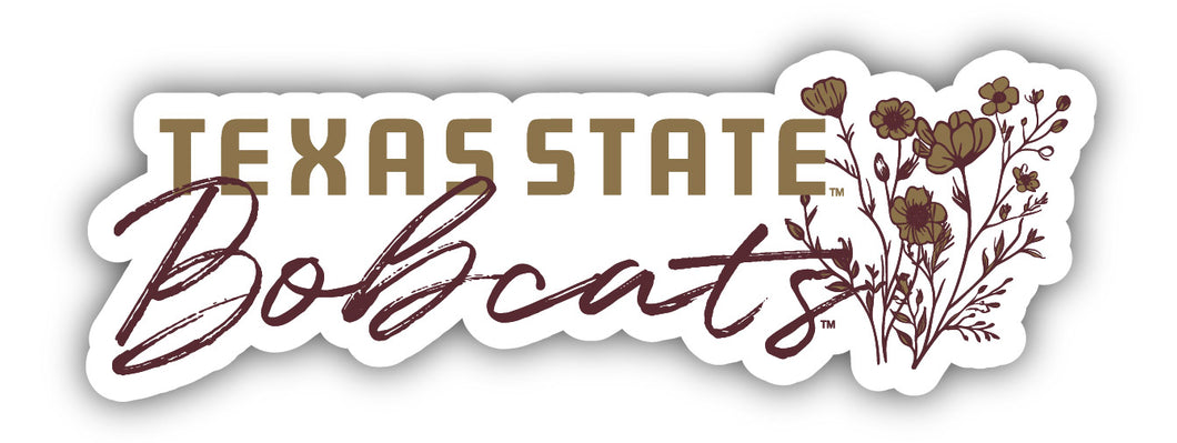 Texas State Bobcats Script Floral Sticker/Magnet - Officially Licensed School Pride Decor 