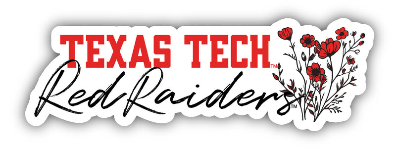Texas Tech Red Raiders Script Floral Sticker/Magnet - Officially Licensed School Pride Decor 