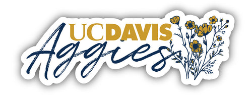 UC Davis Aggies Script Floral Sticker/Magnet - Officially Licensed School Pride Decor 