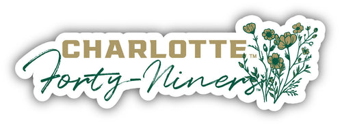 North Carolina Charlotte Forty-Niners Script Floral Sticker/Magnet - Officially Licensed School Pride Decor 
