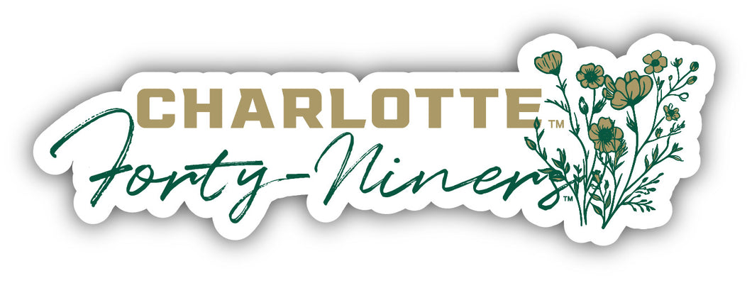 North Carolina Charlotte Forty-Niners Script Floral Sticker/Magnet - Officially Licensed School Pride Decor 