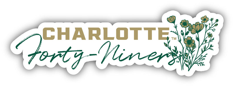 North Carolina Charlotte Forty-Niners Script Floral Sticker/Magnet - Officially Licensed School Pride Decor 