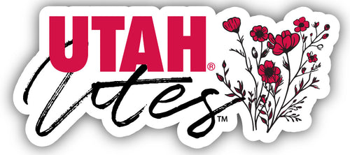 Utah Utes Script Floral Sticker/Magnet - Officially Licensed School Pride Decor 