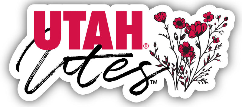 Utah Utes Script Floral Sticker/Magnet - Officially Licensed School Pride Decor 