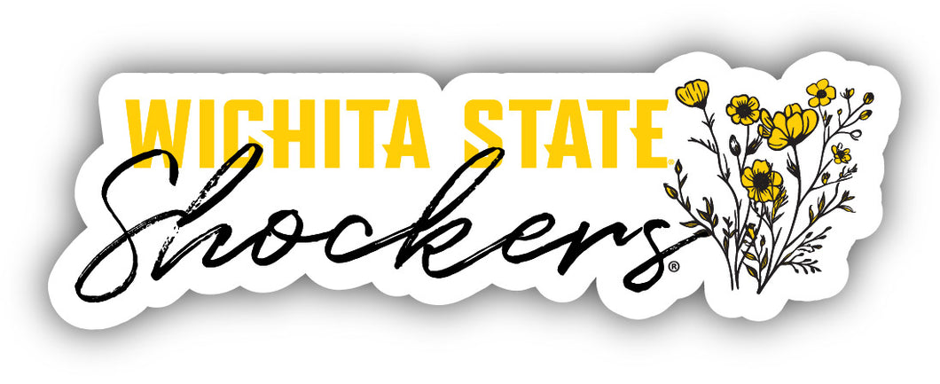 Wichita State Shockers Script Floral Sticker/Magnet - Officially Licensed School Pride Decor 