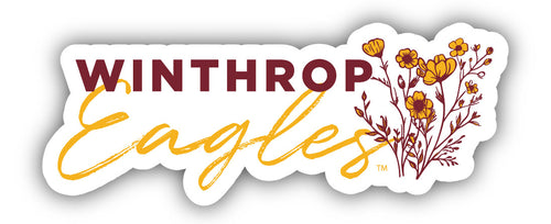 Winthrop University Script Floral Sticker/Magnet - Officially Licensed School Pride Decor 