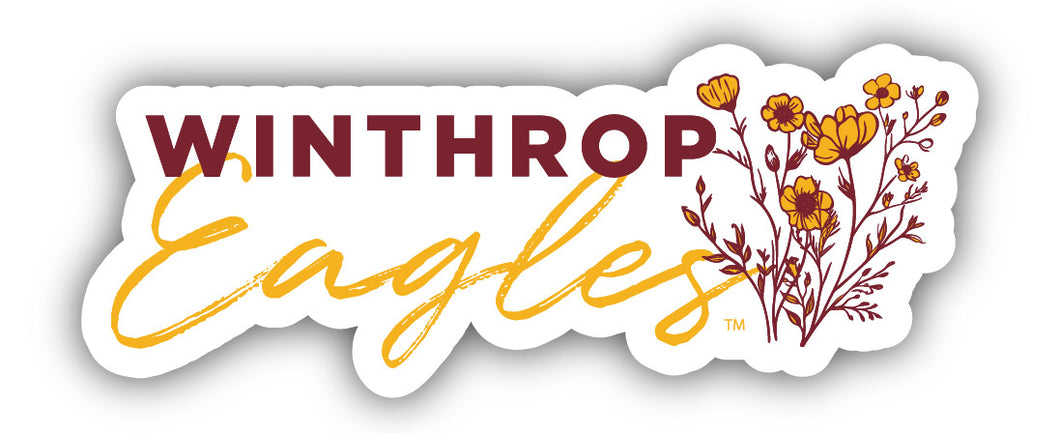 Winthrop University Script Floral Sticker/Magnet - Officially Licensed School Pride Decor 