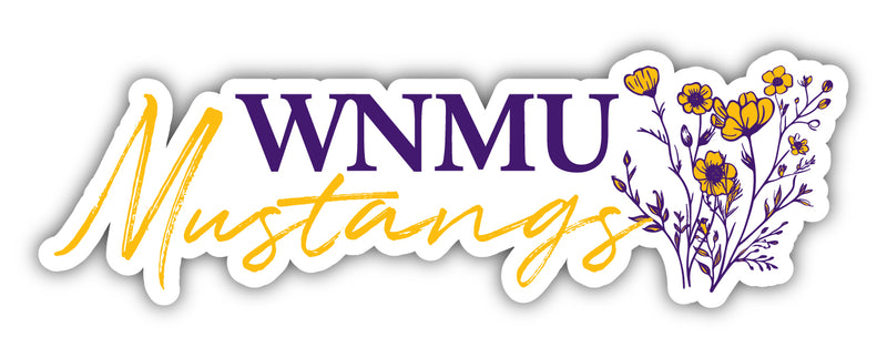 Western New Mexico University Script Floral Sticker/Magnet - School Decor