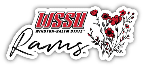 Winston-Salem State Script Floral Sticker/Magnet - Officially Licensed School Pride Decor 