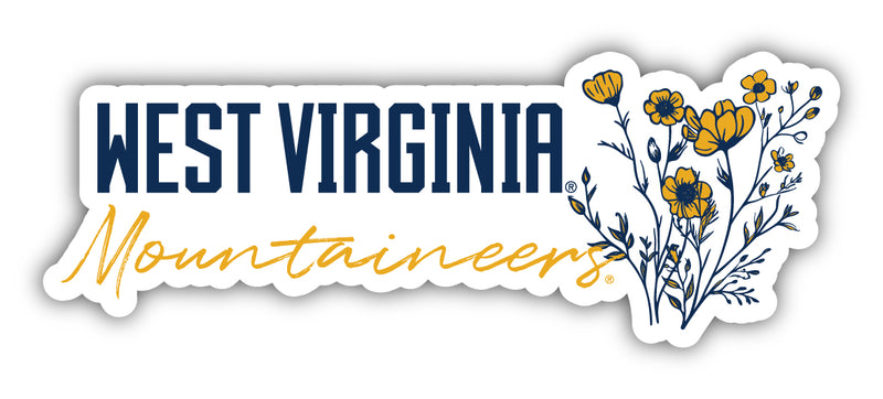 West Virginia Mountaineers Script Floral Sticker/Magnet - Officially Licensed School Pride Decor 