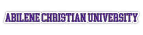 Abilene Christian University Officially Licensed College Text Vinyl Decal – White, Clear and Holographic