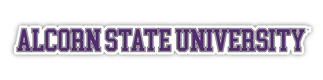 Alcorn State Braves Officially Licensed College Text Vinyl Decal – White, Clear and Holographic
