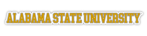 Alabama State University Officially Licensed College Text Vinyl Decal – White, Clear and Holographic