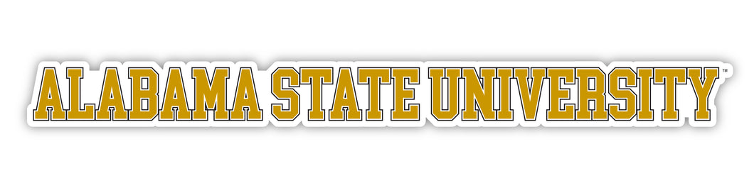 Alabama State University Officially Licensed College Text Vinyl Decal – White, Clear and Holographic