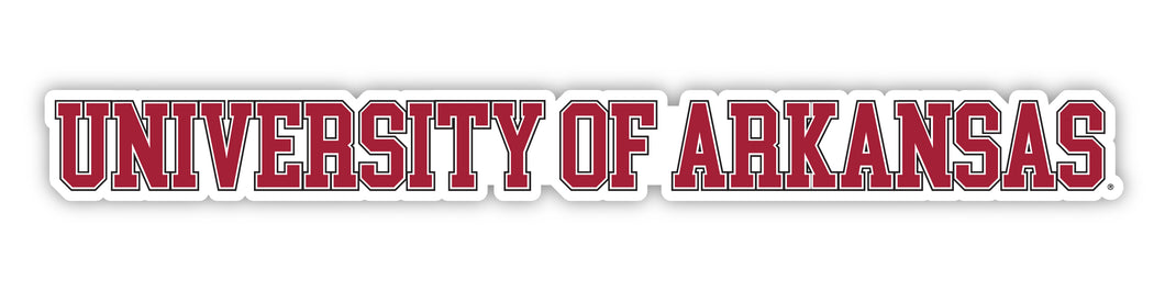 Arkansas Razorbacks Officially Licensed College Text Vinyl Decal – White, Clear and Holographic