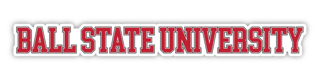 Ball State University Officially Licensed College Text Vinyl Decal – White, Clear and Holographic