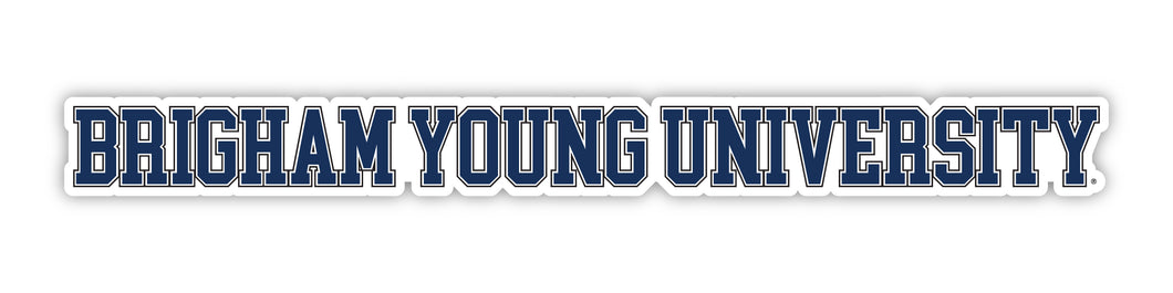 Brigham Young Cougars Officially Licensed College Text Vinyl Decal – White, Clear and Holographic
