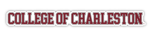 College of Charleston Officially Licensed College Text Vinyl Decal – White, Clear and Holographic