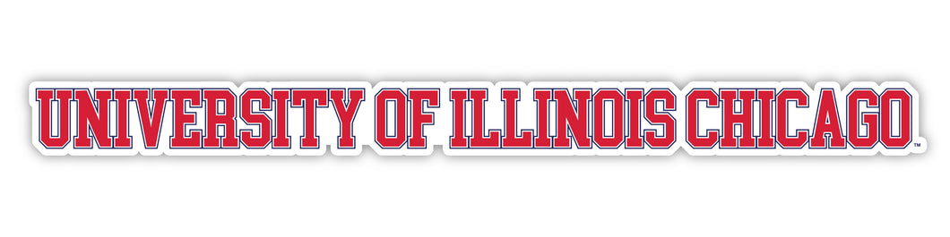 University of Illinois at Chicago Officially Licensed College Text Vinyl Decal – White, Clear and Holographic