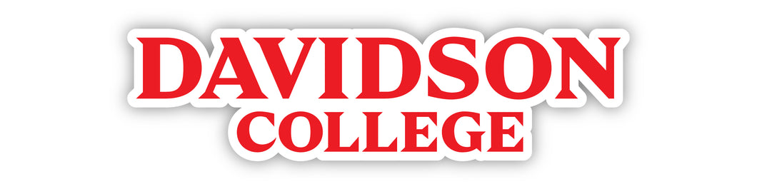 Davidson College Officially Licensed College Text Vinyl Decal – White, Clear and Holographic
