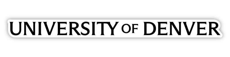 University of Denver Pioneers Officially Licensed College Text Vinyl Decal – White, Clear and Holographic