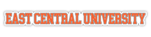 East Central University Tigers Officially Licensed College Text Vinyl Decal – White, Clear and Holographic