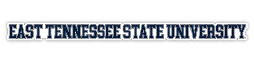 East Tennessee State University Officially Licensed College Text Vinyl Decal – White, Clear and Holographic
