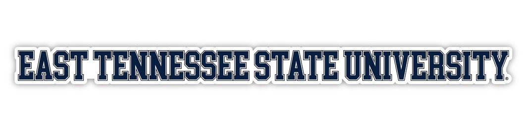 East Tennessee State University Officially Licensed College Text Vinyl Decal – White, Clear and Holographic