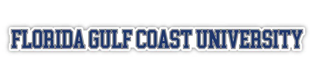 Florida Gulf Coast Eagles Officially Licensed College Text Vinyl Decal – White, Clear and Holographic