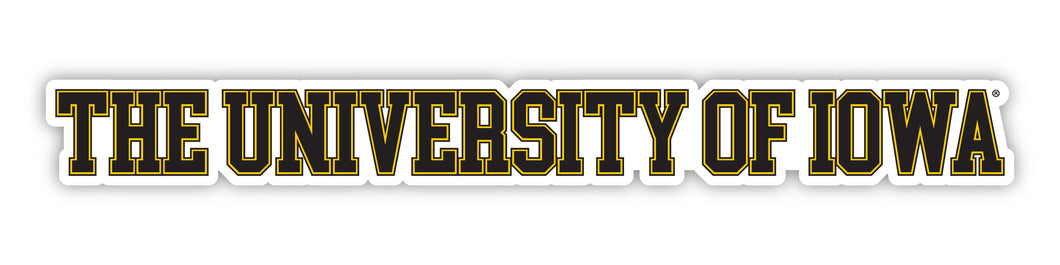 Iowa Hawkeyes Officially Licensed College Text Vinyl Decal – White, Clear and Holographic