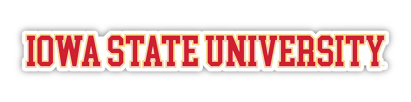 Iowa State Cyclones Officially Licensed College Text Vinyl Decal – White, Clear and Holographic