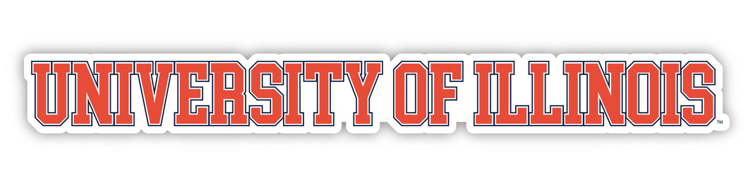 Illinois Fighting Illini Officially Licensed College Text Vinyl Decal – White, Clear and Holographic
