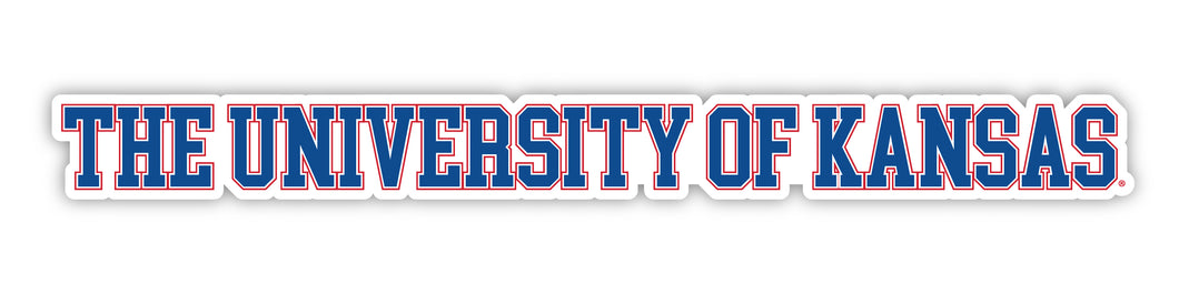 Kansas Jayhawks Officially Licensed College Text Vinyl Decal – White, Clear and Holographic