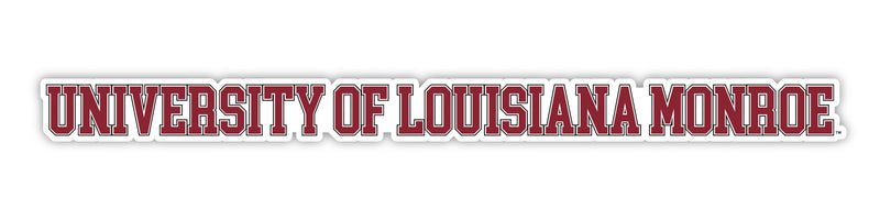 University of Louisiana Monroe Officially Licensed College Text Vinyl Decal – White, Clear and Holographic