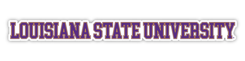 LSU Tigers Officially Licensed College Text Vinyl Decal – White, Clear and Holographic