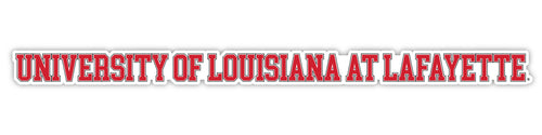 Louisiana at Lafayette Ragin' Cajuns Officially Licensed College Text Vinyl Decal – White, Clear and Holographic