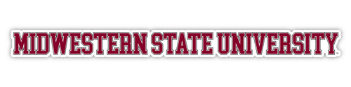 Midwestern State University Mustangs Officially Licensed College Text Vinyl Decal – White, Clear and Holographic