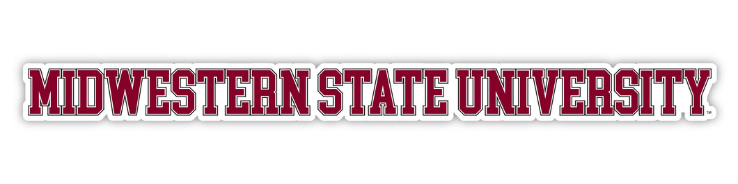 Midwestern State University Mustangs Officially Licensed College Text Vinyl Decal – White, Clear and Holographic