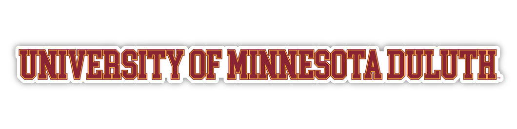 Minnesota Duluth Bulldogs Officially Licensed College Text Vinyl Decal – White, Clear and Holographic