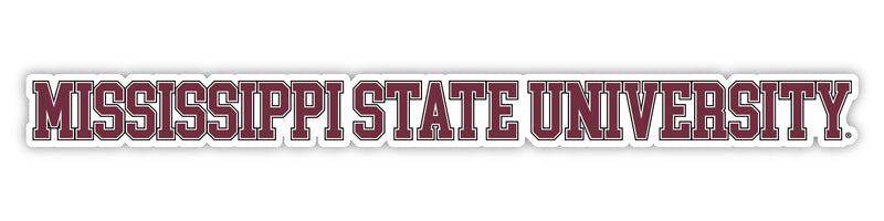 Mississippi State Bulldogs Officially Licensed College Text Vinyl Decal – White, Clear and Holographic