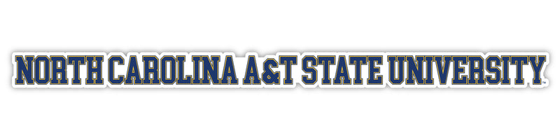 North Carolina A&T State Aggies Officially Licensed College Text Vinyl Decal – White, Clear and Holographic