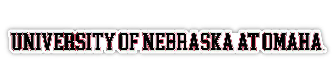 Nebraska at Omaha Officially Licensed College Text Vinyl Decal – White, Clear and Holographic
