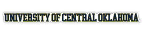 University of Central Oklahoma Bronchos Officially Licensed College Text Vinyl Decal – White, Clear and Holographic