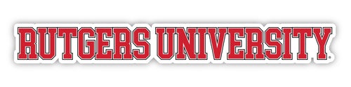 Rutgers Scarlet Knights Officially Licensed College Text Vinyl Decal – White, Clear and Holographic
