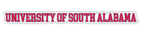 University of South Alabama Officially Licensed College Text Vinyl Decal – White, Clear and Holographic
