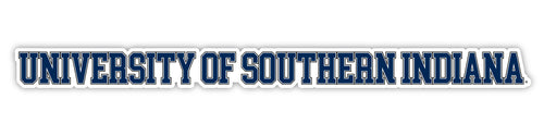 University of Southern Indiana Officially Licensed College Text Vinyl Decal – White, Clear and Holographic