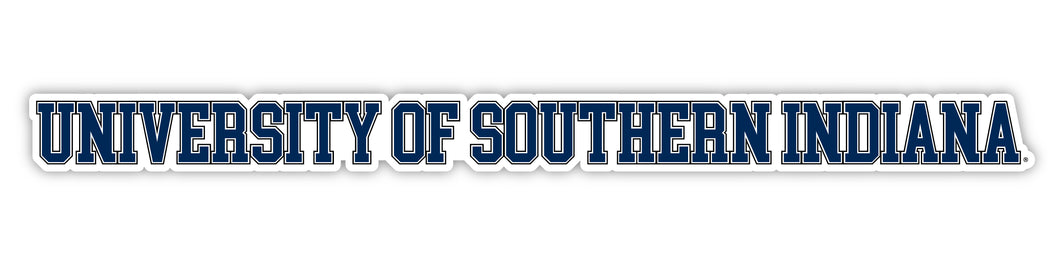 University of Southern Indiana Officially Licensed College Text Vinyl Decal – White, Clear and Holographic