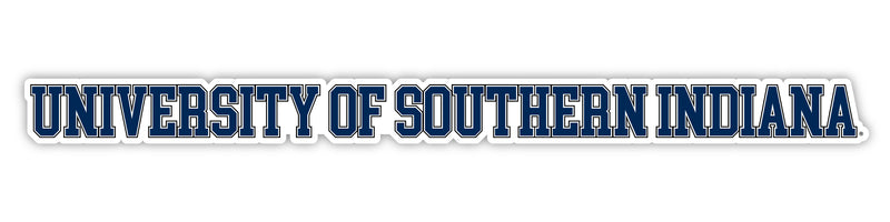 University of Southern Indiana Officially Licensed College Text Vinyl Decal – White, Clear and Holographic