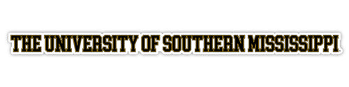 Southern Mississippi Golden Eagles Officially Licensed College Text Vinyl Decal – White, Clear and Holographic