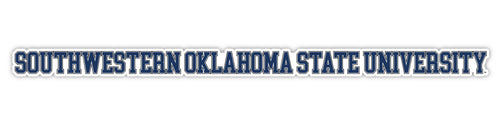 Southwestern Oklahoma State University Officially Licensed College Text Vinyl Decal – White, Clear and Holographic
